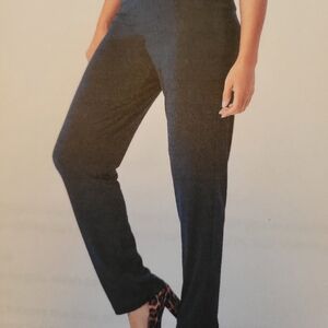 Isaac Mizrahi Live! Women's Petite Textured Knit Ankle Leg Pant Black MP